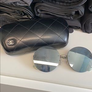 Chanel round mirrored sunglasses